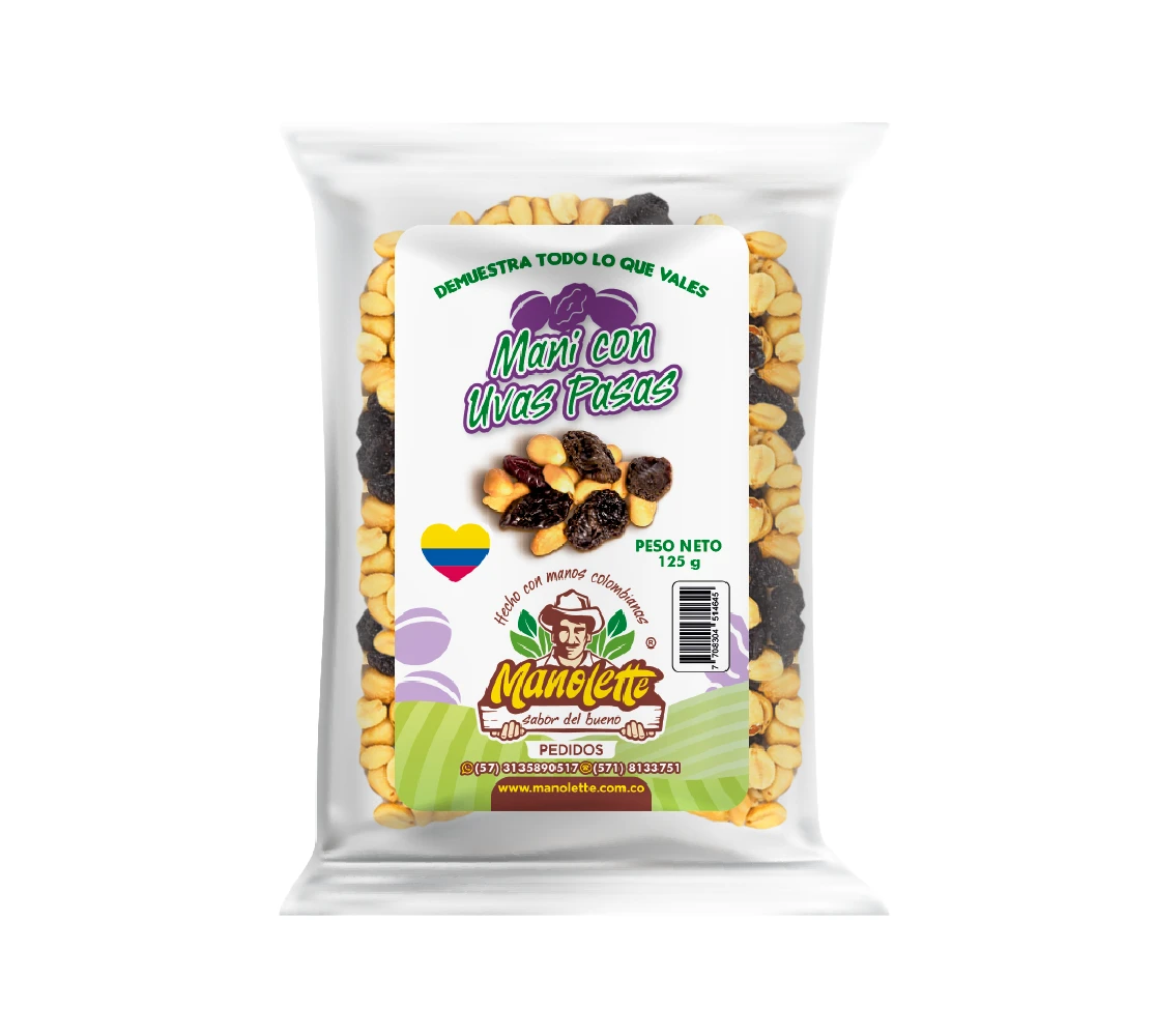Maní con Uvas Pasas